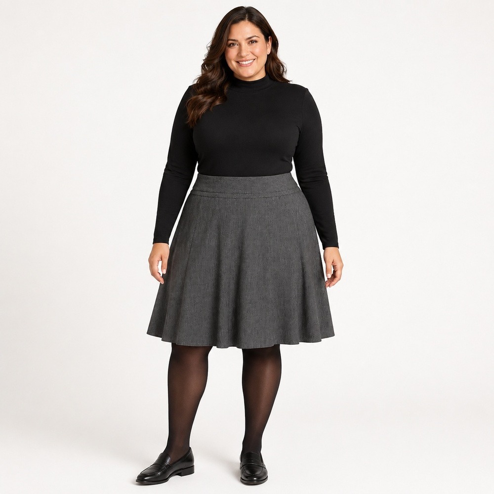 Lane Bryant Skirt Women's 20 Gray Wool Blend A-Line Wide Waist Career
